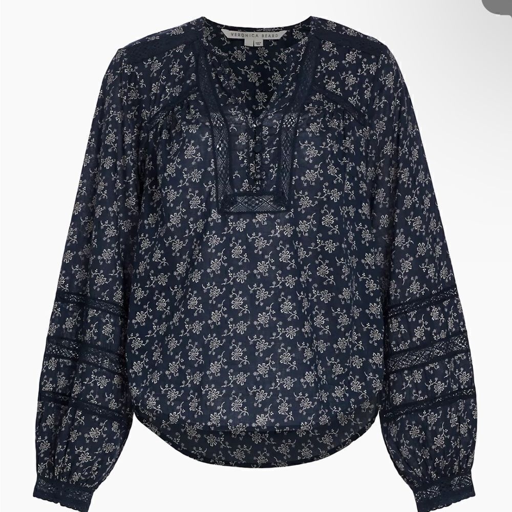 Veronica Beard NWT Kent Cotton Floral Blouse in size 0